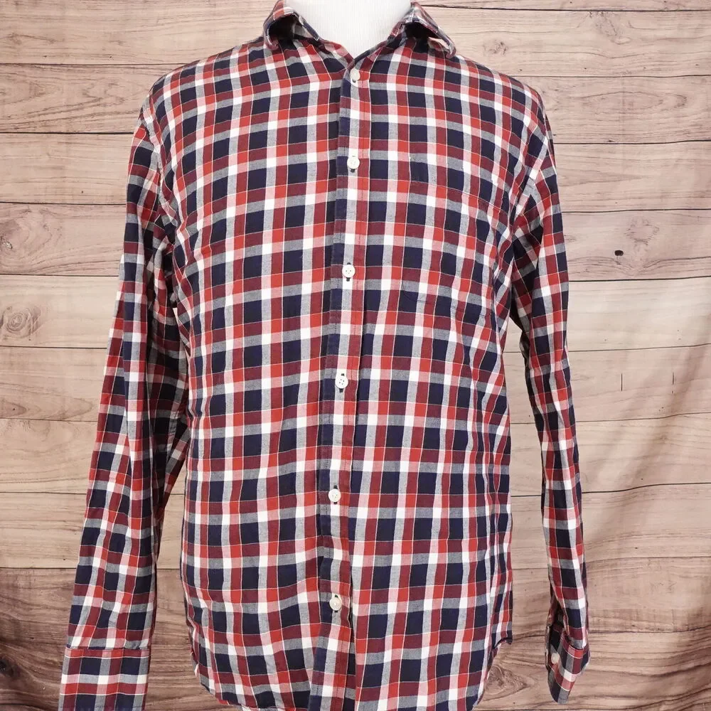 BANANA REPUBLIC LIGHTWEIGHT FLANNEL CHECK BUTTON DOWN SHIRT MENS SIZE‎ XL